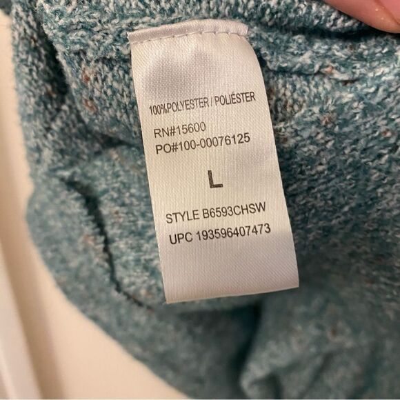 DEMOCRACY blue soft mid weight open back soft stretch sweater v neck L - Picture 9 of 10